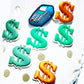 Dollar Signs Money Shoe Charm