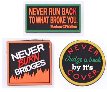 Never Burn Judge Nor Run Back Shoe Charm