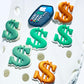 Dollar Signs Money Shoe Charm