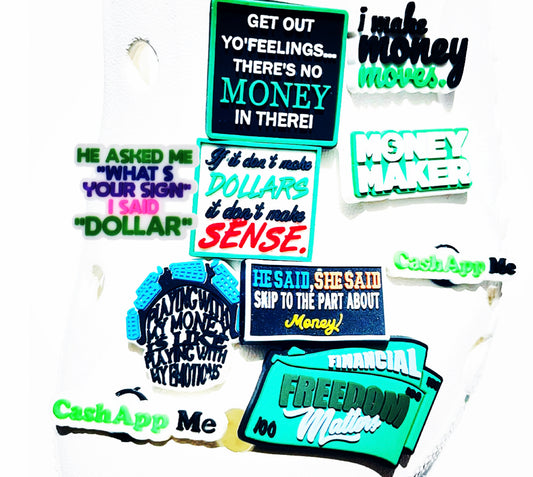 Money Quotes Phrases Shoe Charm