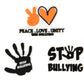 Stop Bullying Peace Love Unity Awareness Shoe Charm