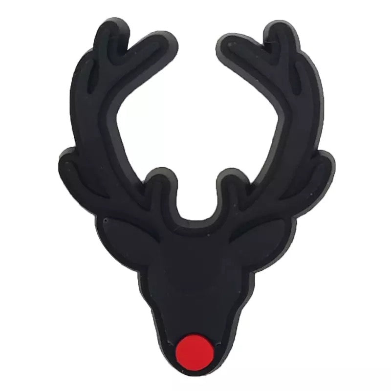 Santa Hat & Deer Red Nose Shoe Charm