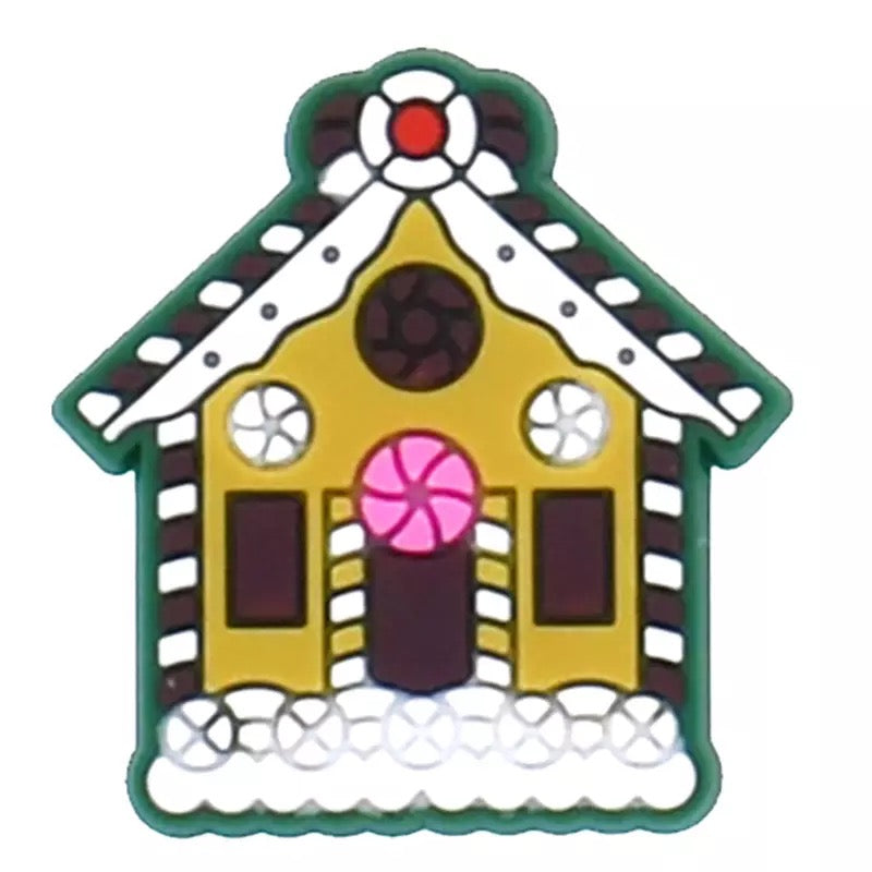 Christmas Peppermint Candy Gingerbread House Shoe Charm
