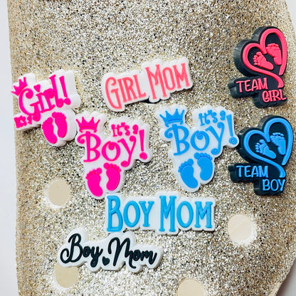 Gender Reveal Boy Mom & Girl Mom Shoe Charm