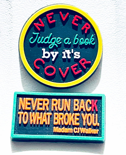 Never Burn Judge Nor Run Back Shoe Charm