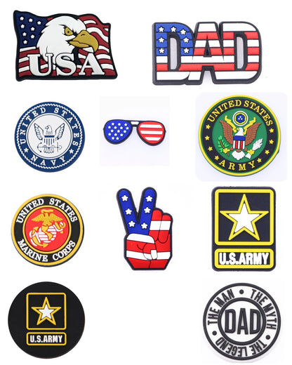 Veteran Service Shoe Charms