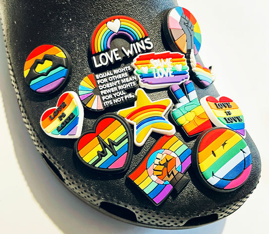 LGBTQ+ Pride Love is Love Shoe Charm