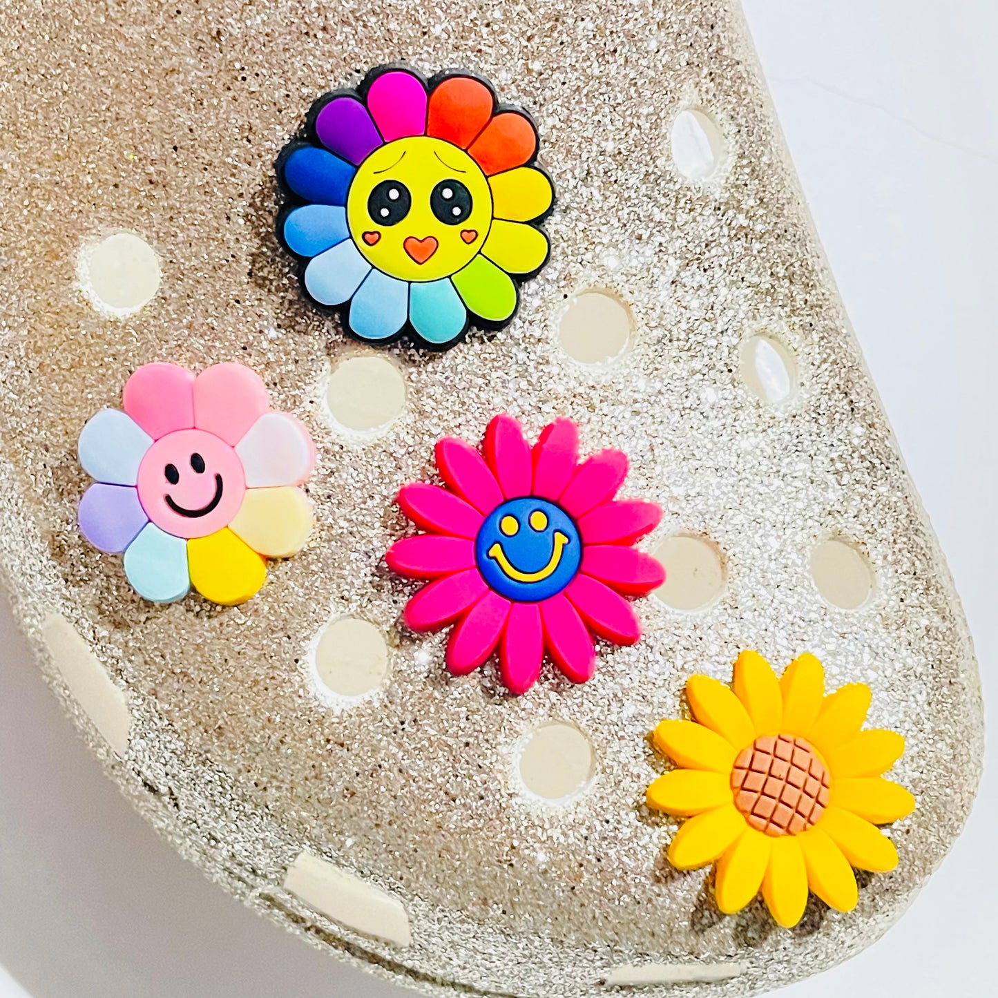 Flower Smiley Faces Shoe Charm