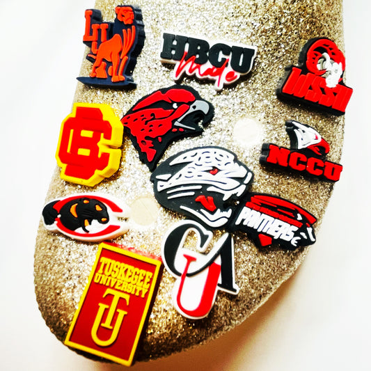 HBCU Shoe Charm- Bethune Cookman, Central State, Claflin, Clark Atlanta, Langston, Maryland Eastern Shore, NC Central, Tuskegee, Winston Salem