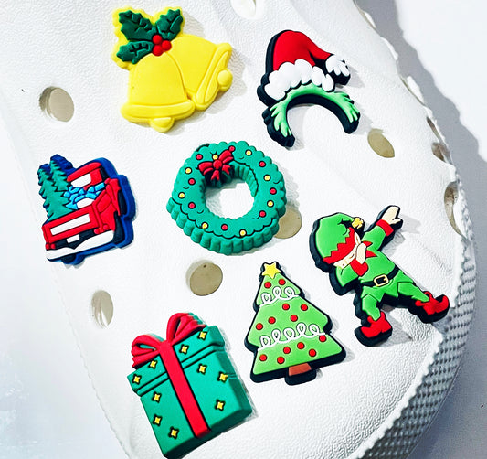 Christmas Bells Gifts Tree Truck Elf Wreath Shoe Charm