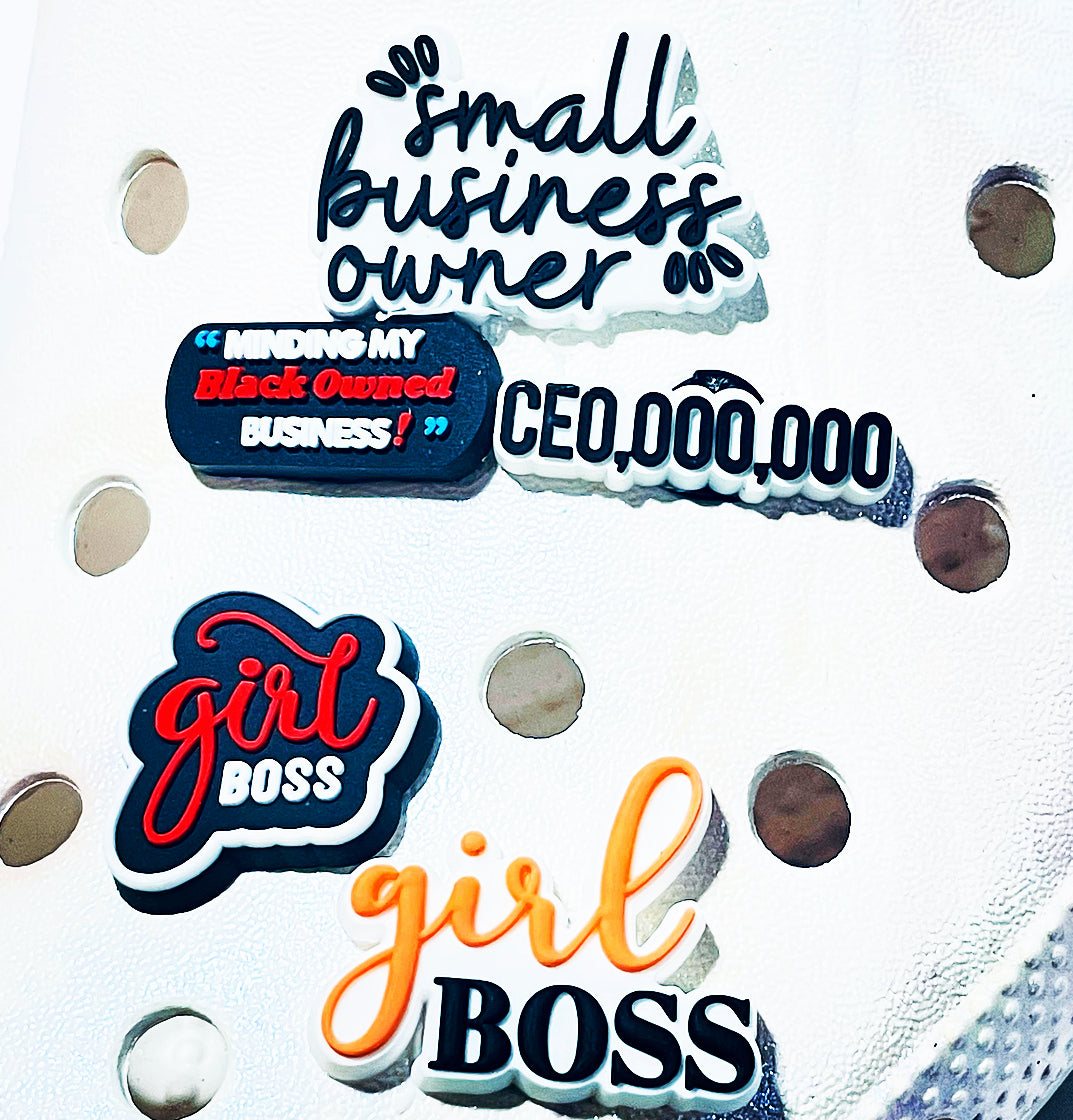 Minding My Black Owned Business Girl Boss Entrepreneur Shoe Charms