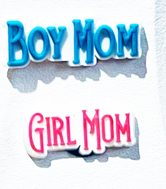 Gender Reveal Boy Mom & Girl Mom Shoe Charm