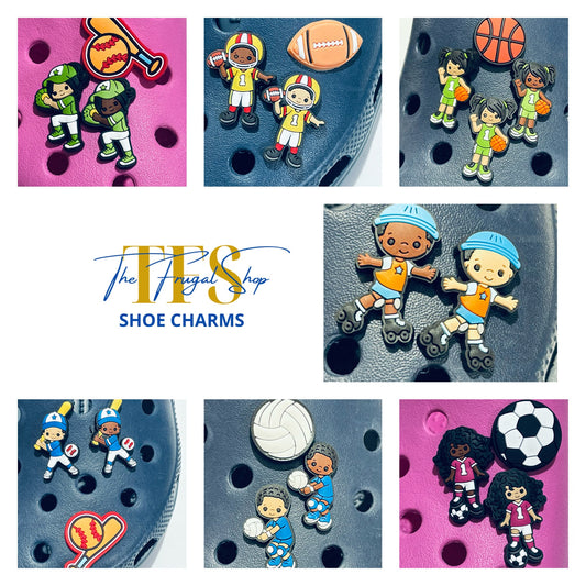 Kids Sports (Soccer, Football, Baseball, Basketball, Soccer, Skate) Shoe  Charms