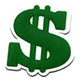 Dollar Signs Money Shoe Charm