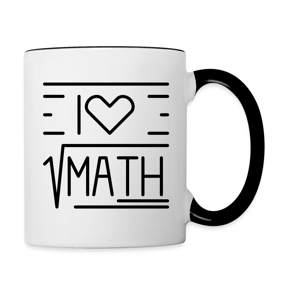 I Love Math Contrast Coffee Mug - white/black