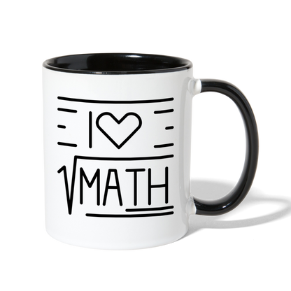 I Love Math Contrast Coffee Mug - white/black