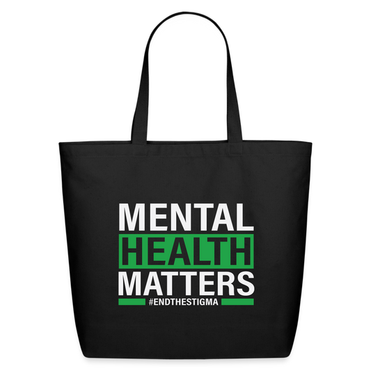 Mental Health Matters Eco-Friendly Cotton Tote - black