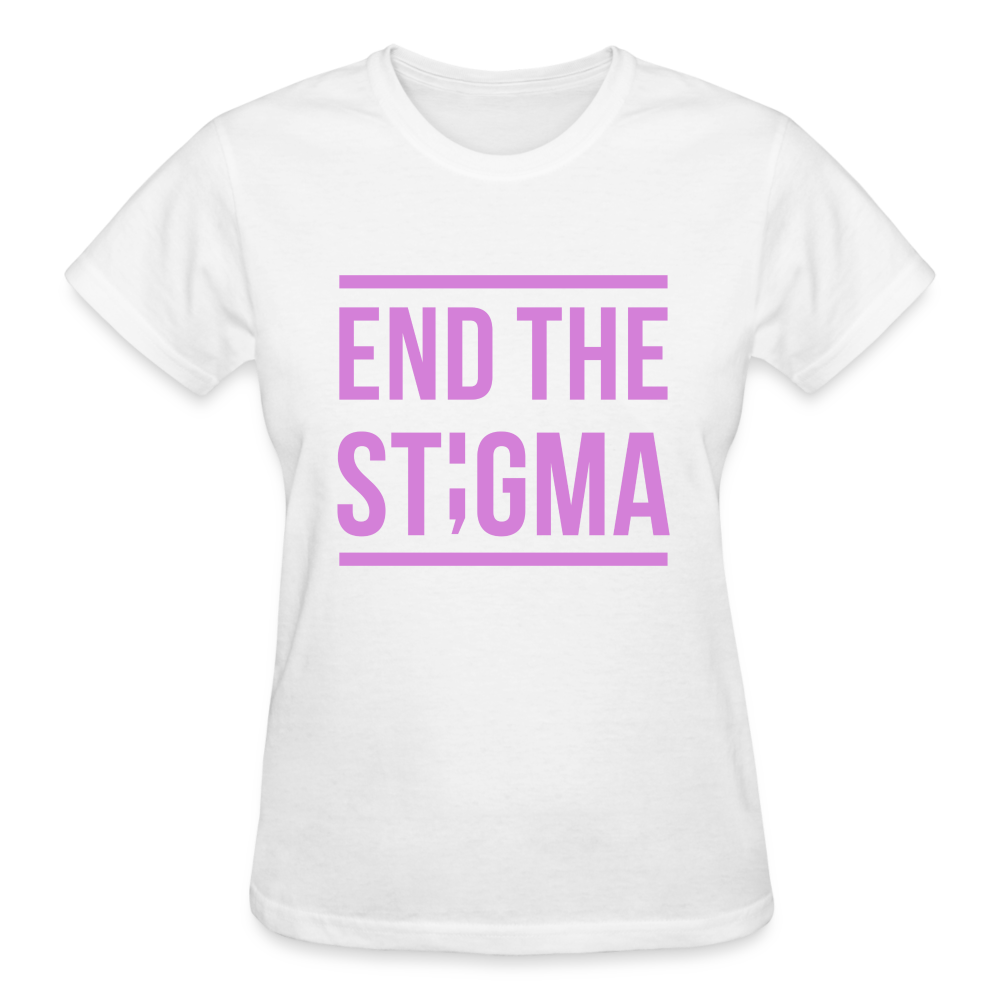 End the Stigma Semicolon Gildan Ultra Cotton Ladies T-Shirt - white