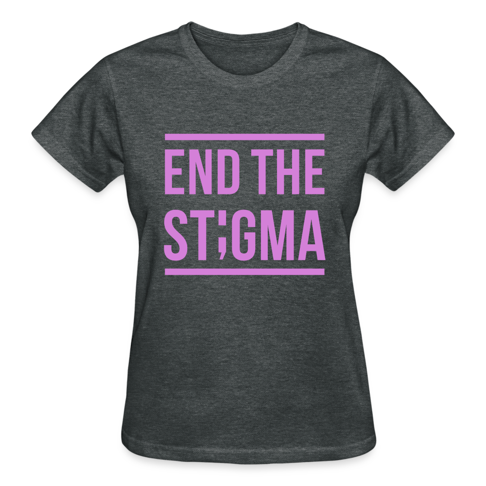 End the Stigma Semicolon Gildan Ultra Cotton Ladies T-Shirt - deep heather