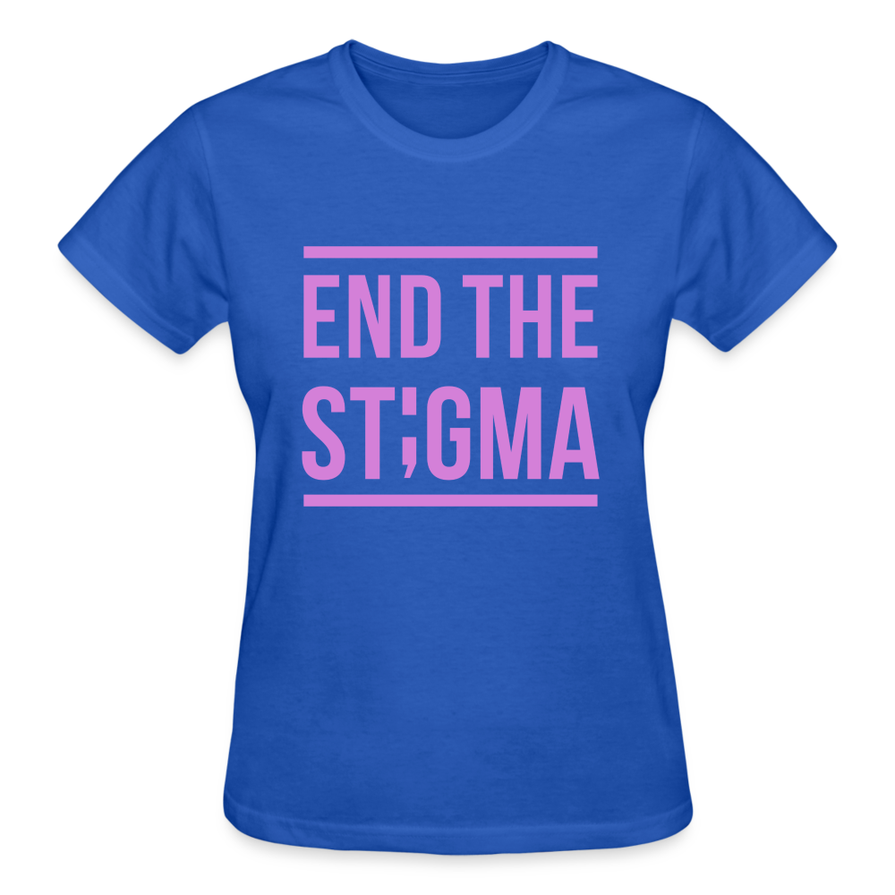 End the Stigma Semicolon Gildan Ultra Cotton Ladies T-Shirt - royal blue