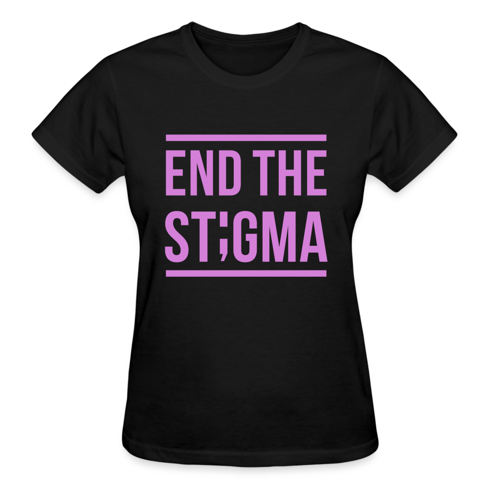 End the Stigma Semicolon Gildan Ultra Cotton Ladies T-Shirt - black