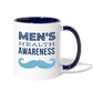 Men Health Awareness Coffee Mug - white/cobalt blue