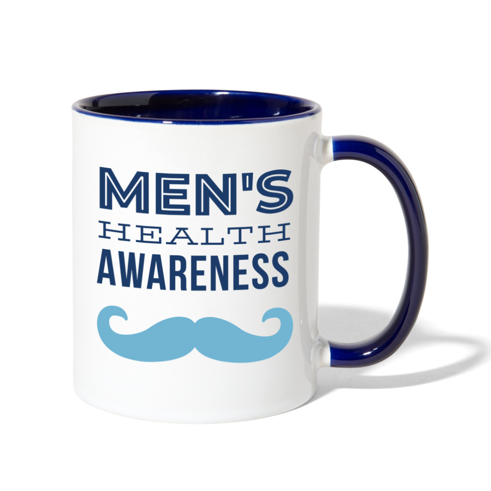 Men Health Awareness Coffee Mug - white/cobalt blue