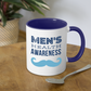 Men Health Awareness Coffee Mug - white/cobalt blue