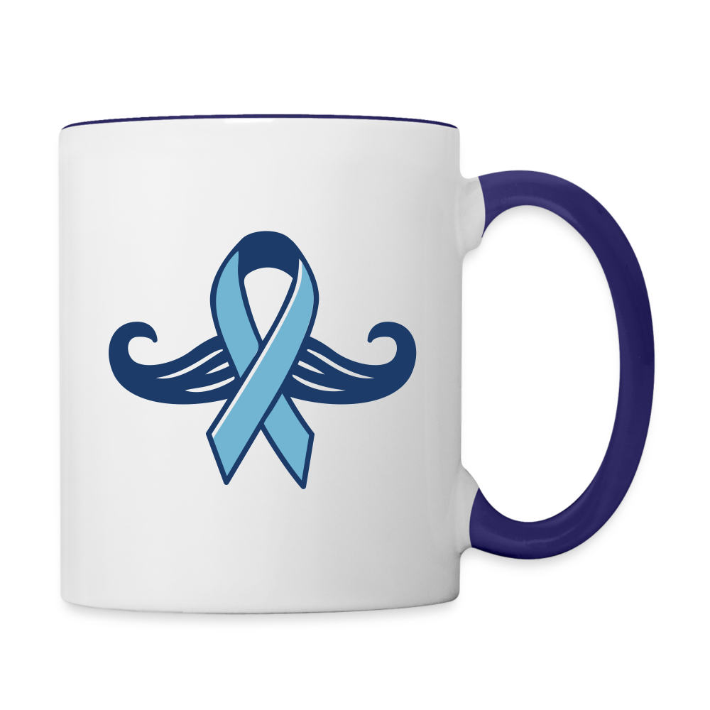 Prostate Men Health Blue Ribbon Coffee Mug - white/cobalt blue