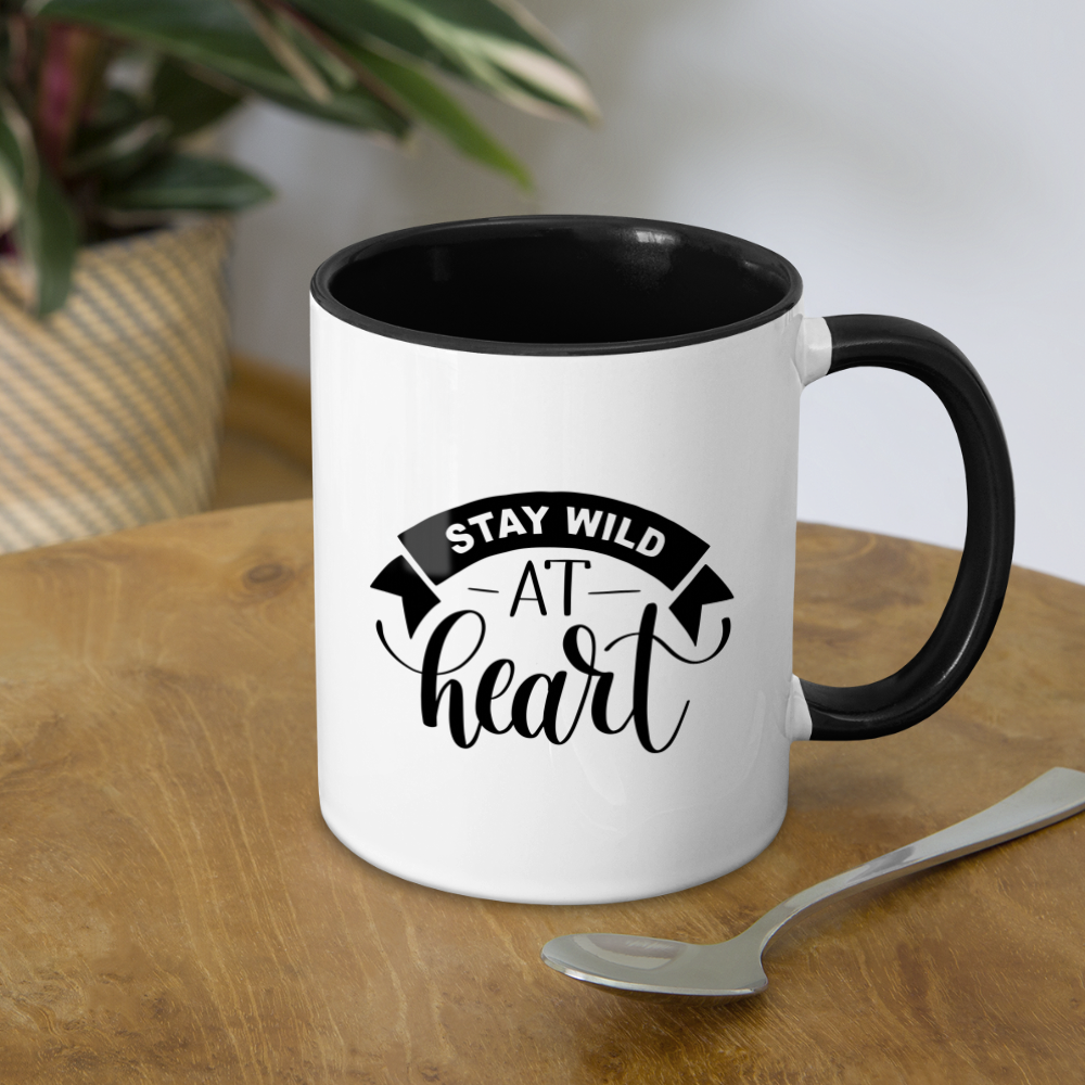 Stay Wild at Heart Coffee Mug - white/black