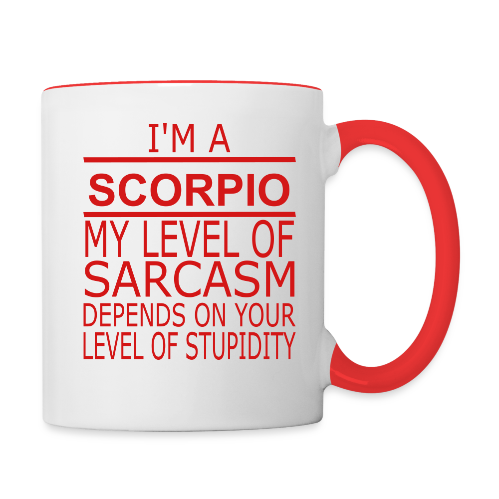 Scorpio Sarcasm Coffee Mug - white/red