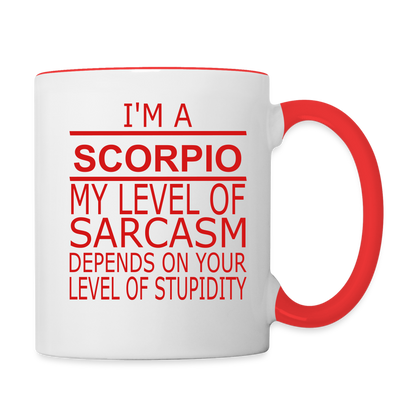 Scorpio Sarcasm Coffee Mug - white/red