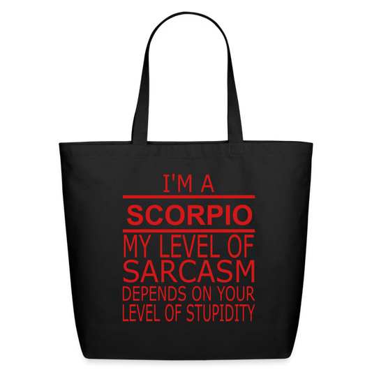 Scorpio Sarcasm Eco-Friendly Cotton Tote - black