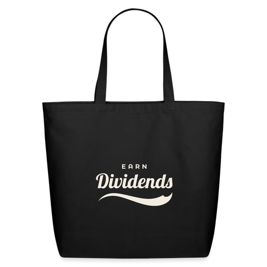 Earn Dividends Eco-Friendly Cotton Tote - black