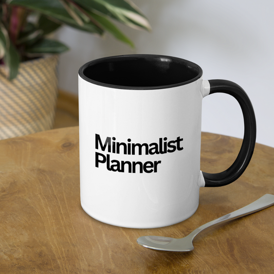 Minimalist Planner Contrast Coffee Mug - white/black