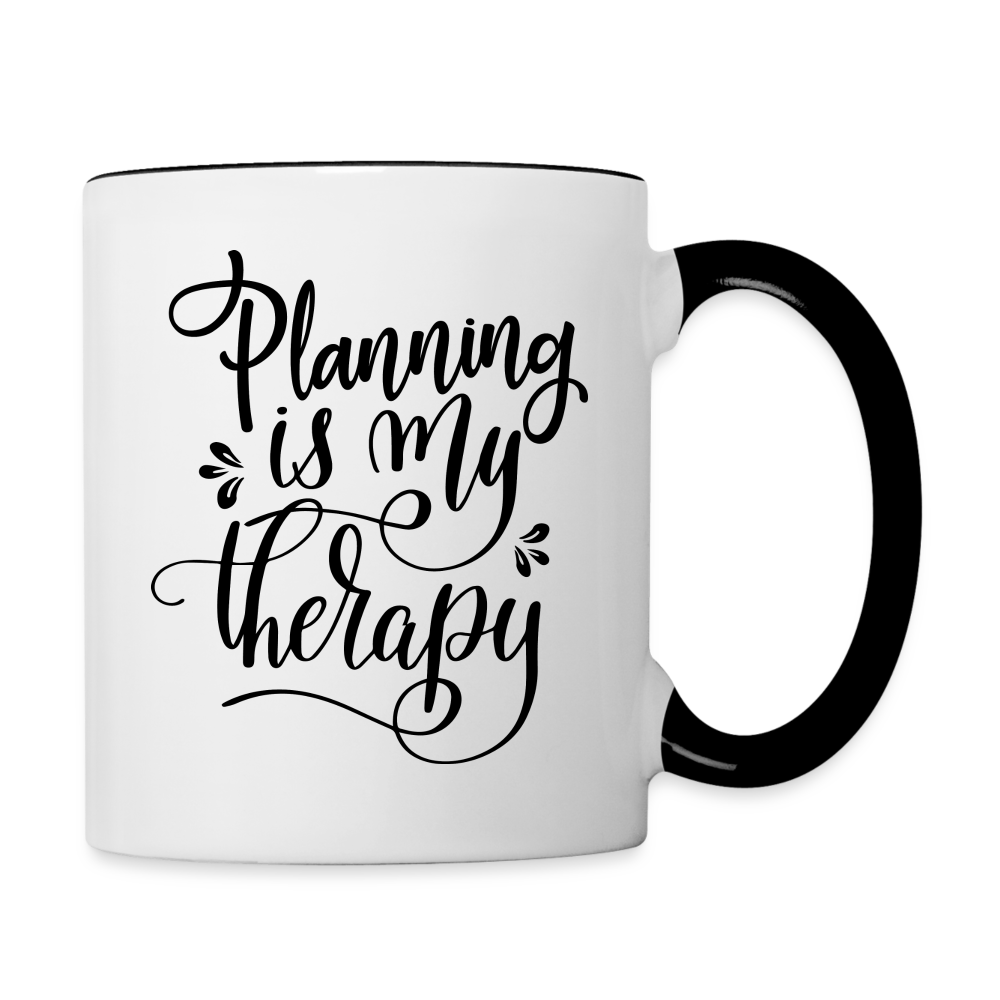 Planning is my Therapy Contrast Coffee Mug - white/black