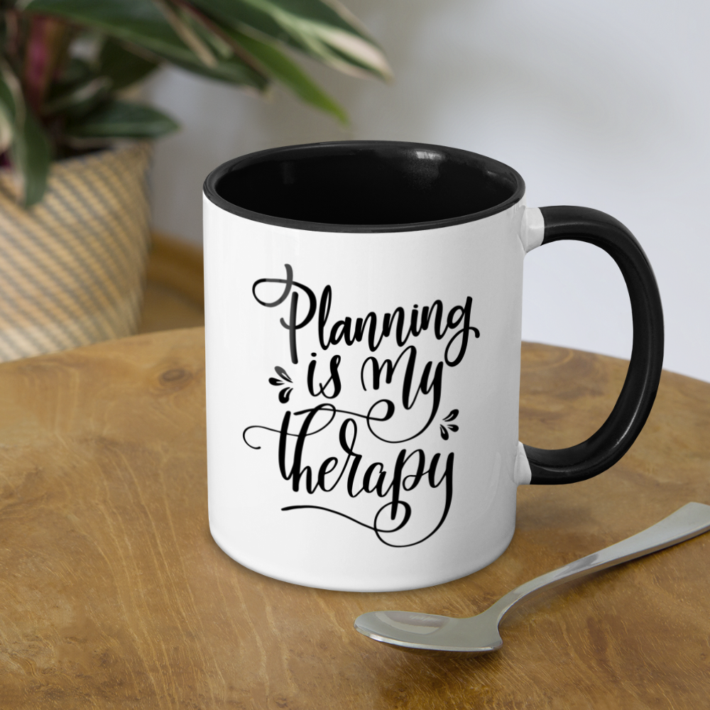 Planning is my Therapy Contrast Coffee Mug - white/black