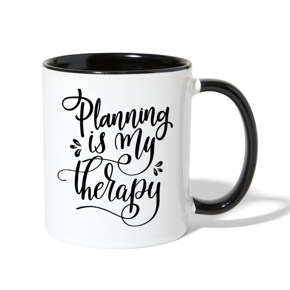Planning is my Therapy Contrast Coffee Mug - white/black
