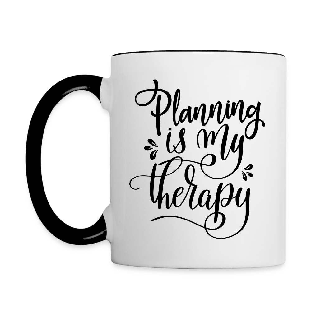 Planning is my Therapy Contrast Coffee Mug - white/black