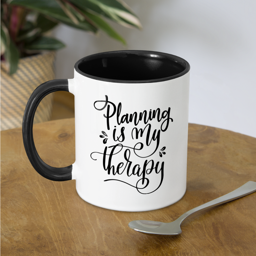 Planning is my Therapy Contrast Coffee Mug - white/black